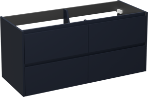 Storke Seda meuble sous-vasque suspendu 130 x 52 cm bleu nuit 4 tiroirs