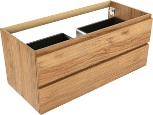 Balmani Lucida meuble sous-lavabo suspendu 120 x 55 cm teck 2 tiroirs