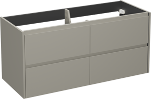 Storke Seda meuble sous-vasque suspendu 130 x 52 cm soie grise 4 tiroirs