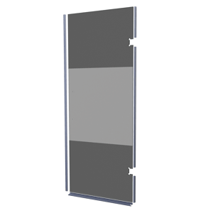 Balmani Modular Glaspaneel en deurdichting voor douchedeur rechts 841mm Rookglas met matte strook