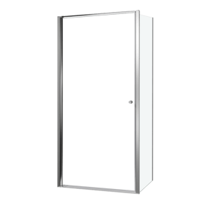 Luca Varess Kuresa coin-douche porte pivotante avec paroi latérale fixe 100 x 90 x 200 cm verre transparent et profil noir mat
