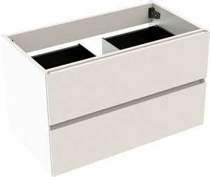 Storke Edge zwevende wastafelonderkast 80 x 46 cm mat wit 2 lades