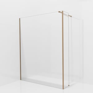 Balmani Modular inloopdouche met vaste zijwand: 160 x 200 cm, Ribs met coating, Brushed Rosegold profielen