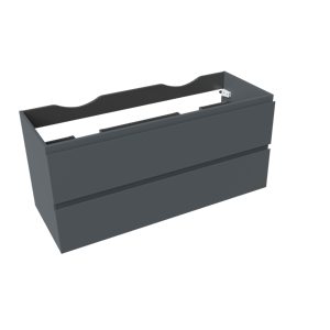 Linie Lado meuble sous-lavabo suspendu 120 x 46 cm bleu anthracite 2 tiroirs