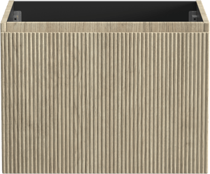 Storke Ribs meuble sous-vasque suspendu 65 x 52 cm chêne brut 2 tiroirs