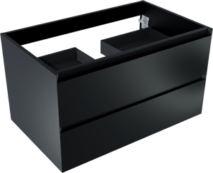 Balmani Mitra meuble sous-vasque suspendu 90 x 55 cm Noir Mat 2 tiroirs