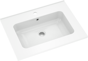 Linie Vano vasque simple marbre composite brillant 60 x 46 cm