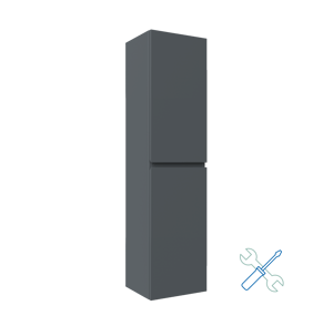 Linie Lado zwevende kolomkast zelfmontage blauw antraciet 35 x 30 x 140 cm