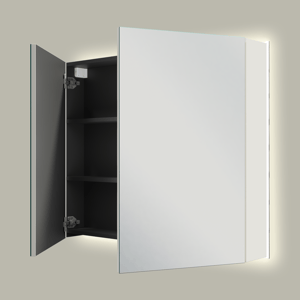Linie Montro armoire de toilette lumineuse 90 x 75 cm blanc brillant