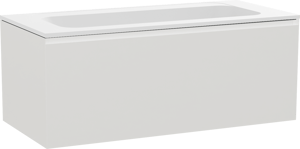 Balmani Idra by Mitra meuble salle de bains suspendu 120 x 55 cm blanc mat avec Tablo Strada plan simple en marbre composite blanc mat