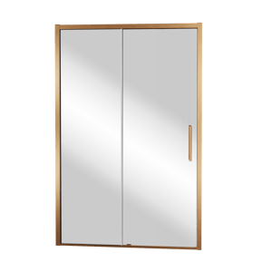 Balmani Senses Design Dusche Schiebetür, Links, 160 cm x 210 cm, Reflex-Spiegelglas, Profil Brushed Rosegold