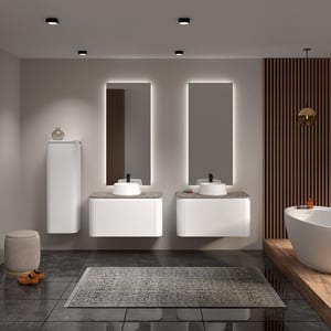 Balmani Moon meuble salle de bains avec tablette pour vasques Moon