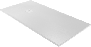 Balmani Vega receveur de douche 160 x 80 cm marbre composite blanc mat texture ardoise