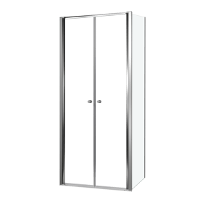 Luca Varess Kuresa douchecabine met pendeldeur met vaste zijwand 90 x 90 x 200 cm helder glas en mat zwarte profielen
