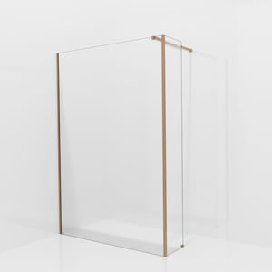Balmani Modular inloopdouche met vaste zijwand: 140 x 200 cm, Ribs met coating, Brushed Rosegold profielen