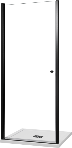 Luca Varess Kuresa porte pivotante 90 x 200 cm verre transparent profil noir mat