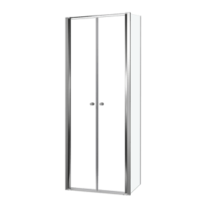 Luca Varess Kuresa douchehoek met pendeldeur met vaste zijwand 80 x 80 x 200 cm helder glas en mat zwarte profielen