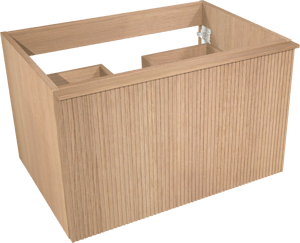 Balmani Forma hängender Waschbeckenunterschrank: 75 x 55 cm, Eiche Natur, 2 Schubladen