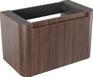 Storke Soft zwevende wastafelonderkast 80 x 46 cm Notenhout 2 lades