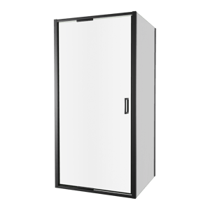 Luca Varess Vidor In douchecabine met draaideur en vaste zijwand 100 x 90 cm helder glas mat zwart profiel