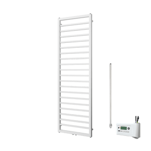 Vipera Listona Einzel Handtuchheizkörper 180 x 50 cm Elektrische Heizung weiß matt Seiten- und Mittelanschluss 750W, inkl. Widerstand