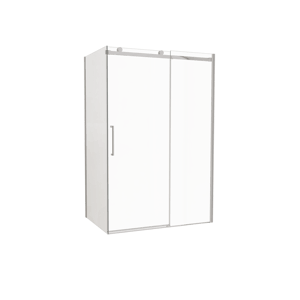 Luca Varess Boltano Eckdusche Schiebetür mit fixierter Seitenwand, 130 x 90 cm, Klarglas, Profil Chrom