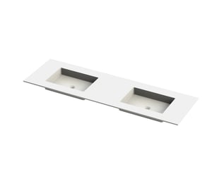 Balmani Tablo Stretto dubbele wastafel matte Solid Surface 180 x 55 cm