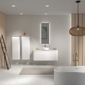 Balmani Moon meuble salle de bains avec tablette pour vasques Moon