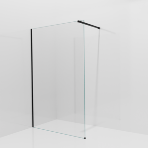 Balmani Modular inloopdouche: 130 x 200 cm, Helder glas met coating, Mat zwarte profielen