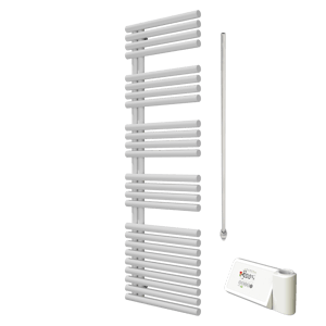 Vipera Avila sèche-serviettes Simple 60 x 187 cm chauffage électrique blanc mat raccordement central 1.000W, résistance incluse