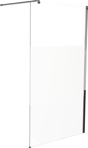 Linie Walk-In douche à l'italienne 100 x 200 cm verre transparent avec bande matte profil chrome brillant