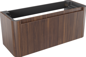 Storke Soft zwevende wastafelonderkast 120 x 46 cm Notenhout 2 lades