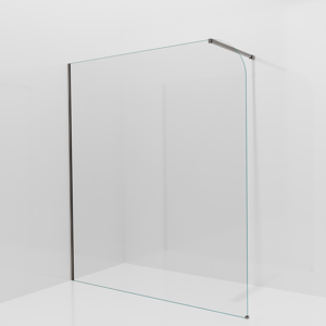 Balmani Modular inloopdouche: 180 x 200 cm, Helder glas afgerond, Brushed GunMetal profielen