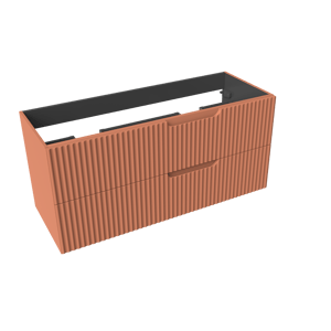 Linie Ribbo zwevende wastafelonderkast 120 x 46 cm cotto 2 lades