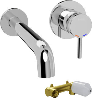 Blaufoss Round Unterputz-Waschbecken Armatur: Chrom glänzend, Einbauelement inklusive