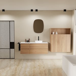 Balmani Mitra meuble salle de bains avec tablette pour vasques Stretto