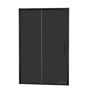 Balmani Senses Design douche schuifdeur omkeerbaar 140 cm x 210 cm Rookglas, Zwarte profielen