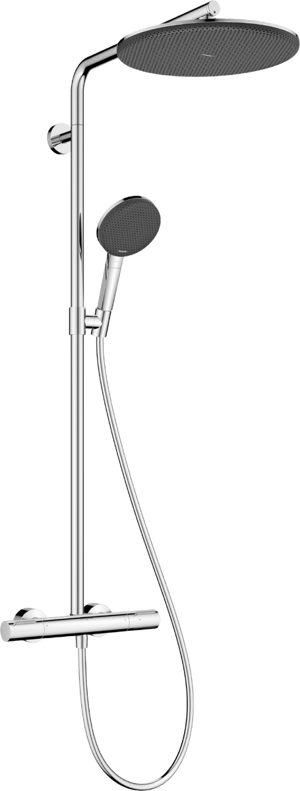 Hansgrohe Raindance Alive S Puro Showerpipe Duschsystem 300 1jet mit Ecostat Element Thermostat, Chrom Glänzend