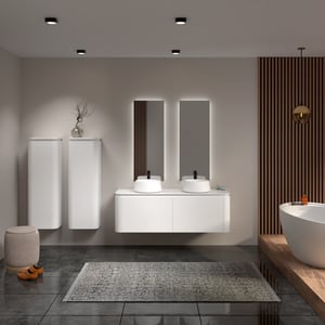 Balmani Moon meuble salle de bains avec tablette pour vasques Moon