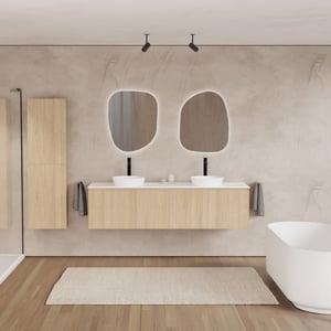 Balmani Fila meuble salle de bains avec tablette pour vasques Stretto