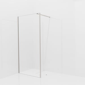 Balmani Modular inloopdouche met vaste zijwand: 100 x 200 cm, Helder glas met coating, Brushed CoolMetal profielen