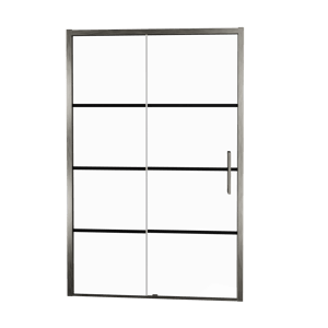 Balmani Senses Design douche schuifdeur links 160 cm x 210 cm Lined glas, Brushed GunMetal profielen