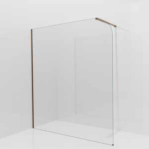 Balmani Modular Walk-In Dusche: 180 x 200 cm, Klarglas abgerundet, inklusive Coating, Profil Brushed Rosegold