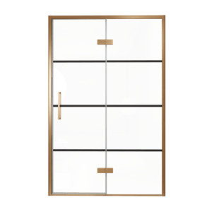 Balmani Senses Design douche draaideur rechts 140 cm x 210 cm Lined glas, Brushed Rosegold profielen