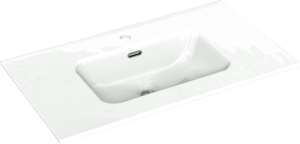 Linie Baro enkele wastafel Glanzend Witte porselein 80 x 46 cm