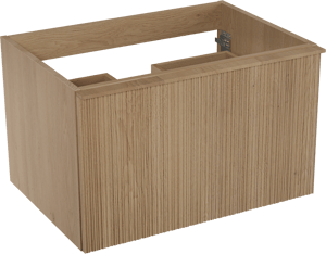 Balmani Forma meuble sous-lavabo suspendu nervure asymétrique 75 x 55 cm chêne naturel 2 tiroirs