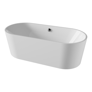 Linie Paulo Ovale Freistehende Badewanne: 177,5 x 80 cm, Acryl, Weiß Glänzend