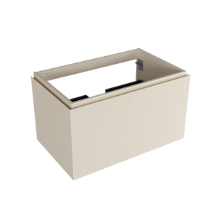 Balmani Eclips meuble sous-vasque suspendu 90 x 55 cm Sandbeige 2 tiroirs Nervure sym. vert.