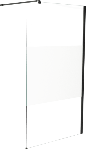 Linie Walk-In douche à l'italienne 100 x 200 cm verre transparent avec bande matte profil noir mat
