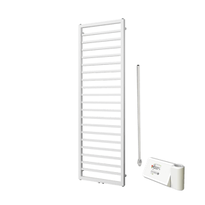 Vipera Listona sèche-serviettes Simple 50 x 180 cm chauffage électrique blanc mat raccordement latéral et central possible 750W, résistance incluse